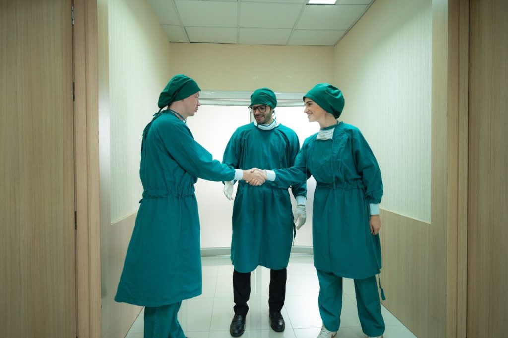 surgical doctor team professional surgeon at medical operation room in hospital